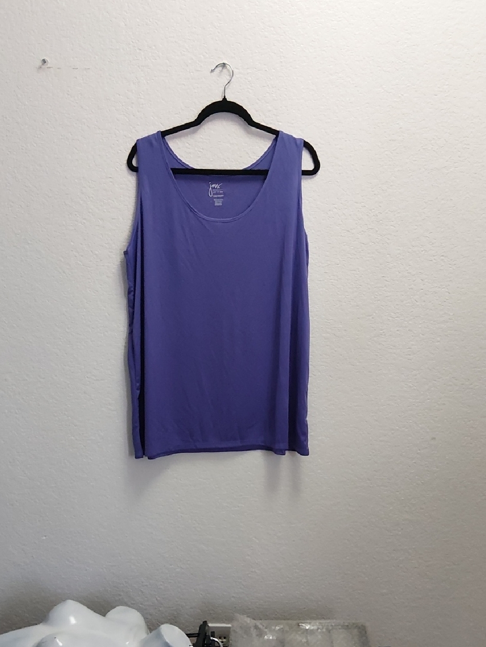 Just My Size Purple Scoop Neck Tank Top